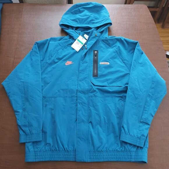Nike Sportswear Air Max Woven Full Zip Hooded Jacket Blue FN0243-457 Men's XL